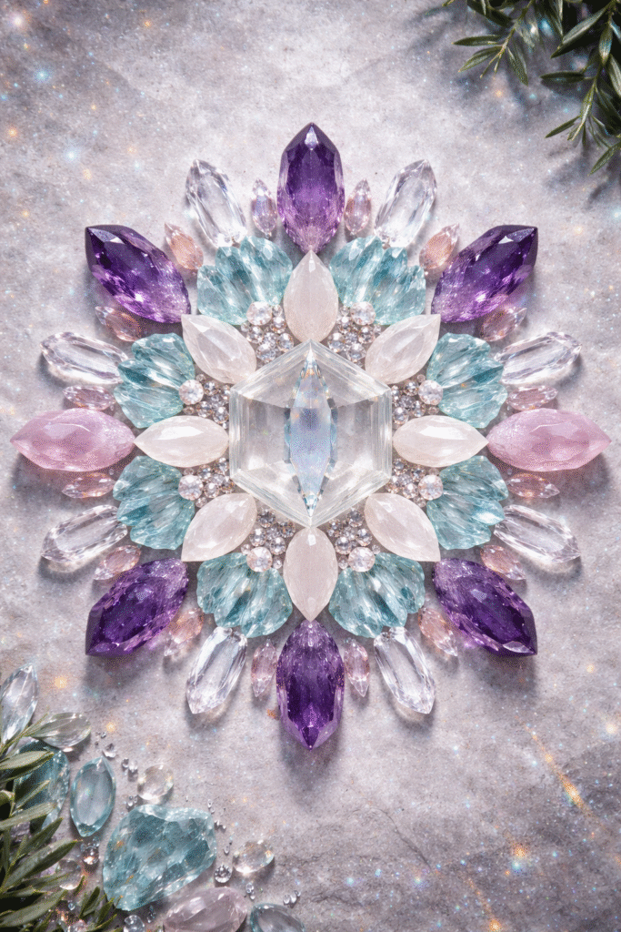 cristais em forma geometrica