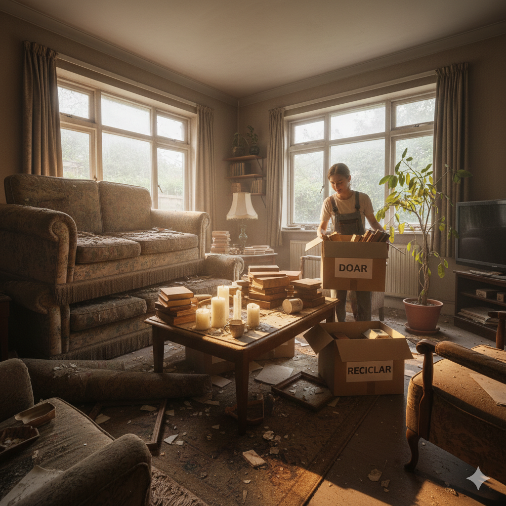 sala desorganizada fazendo um ambiente pesado