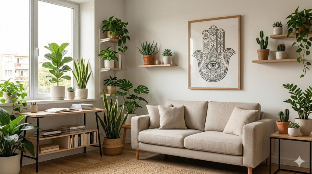 hamsá como símbolo de proteção espiritual no lar