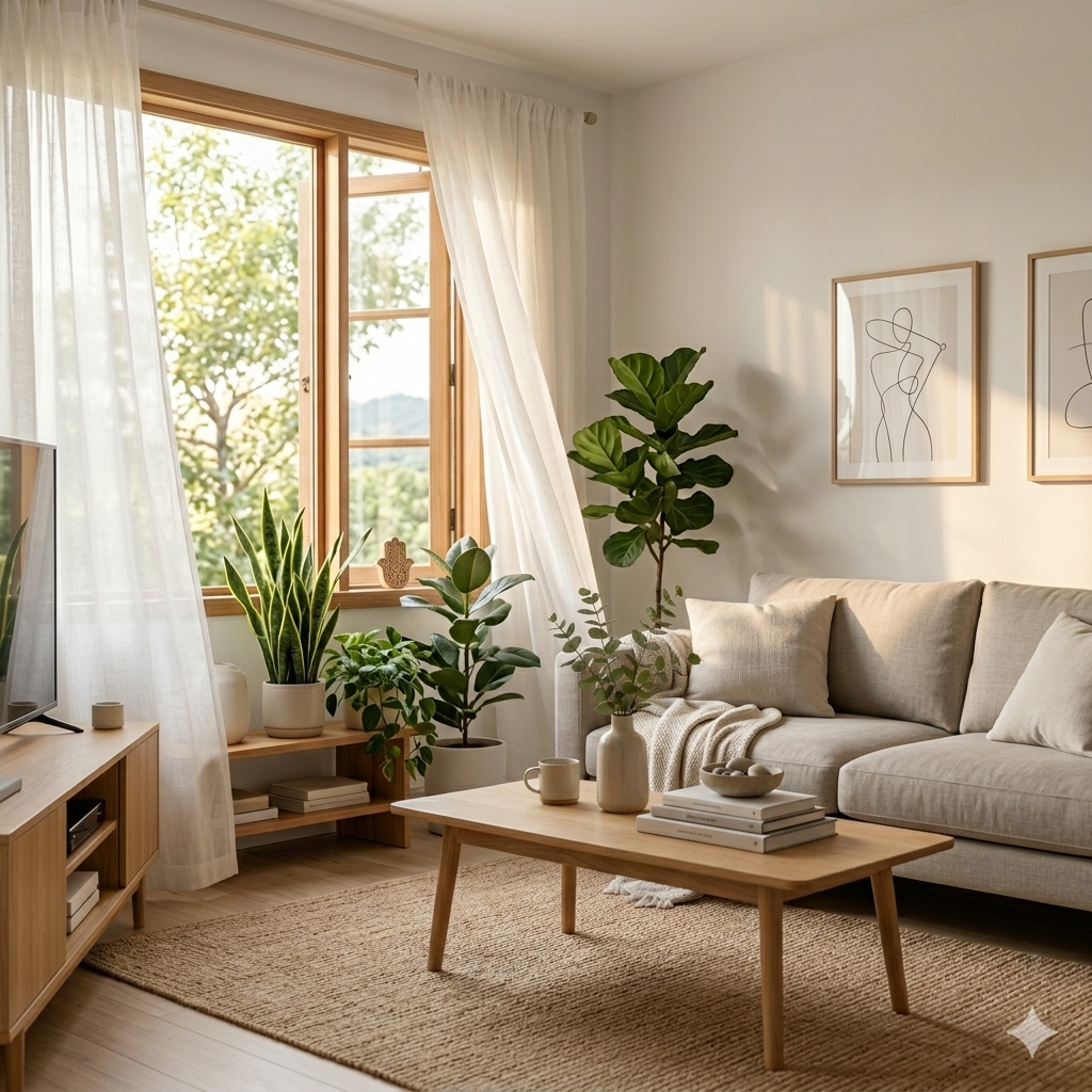 ambiente organizado com símbolos de proteção discretos