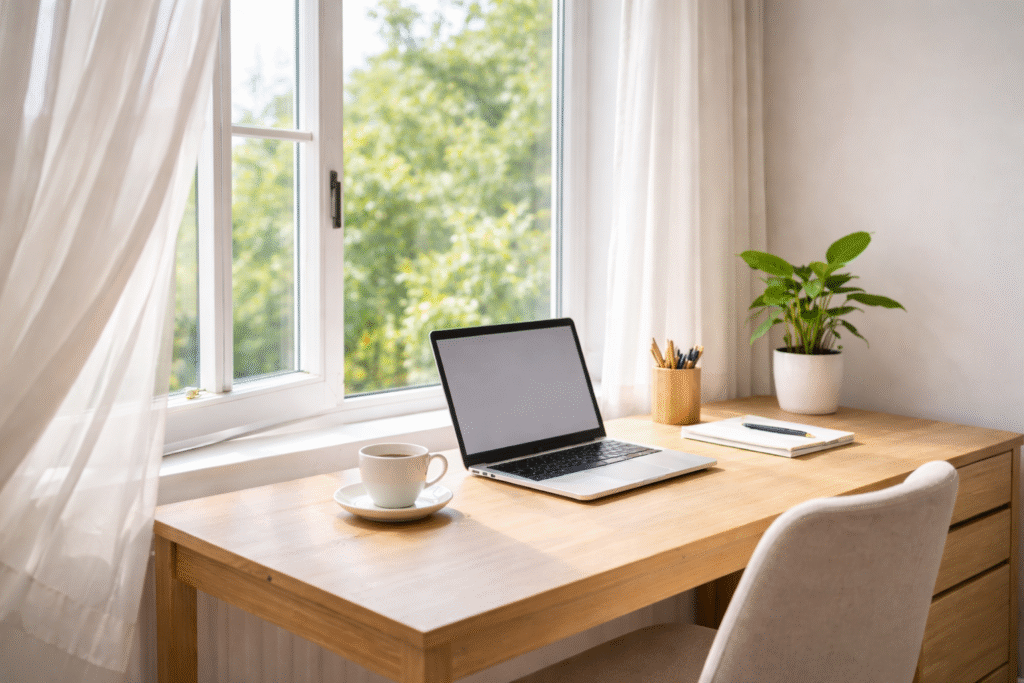 ventilação adequada para melhorar a energia positiva no home office