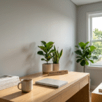 planta na mesa ajudando a manter energia positiva no trabalho