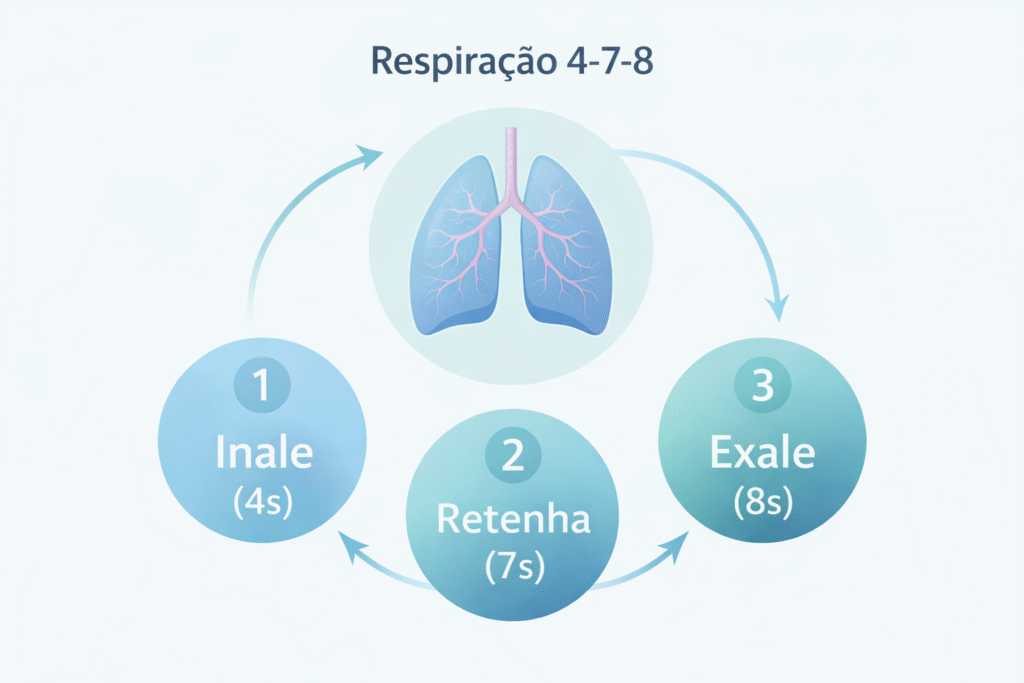 Técnica de respiração 4-7-8 combinada com método militar para insônia