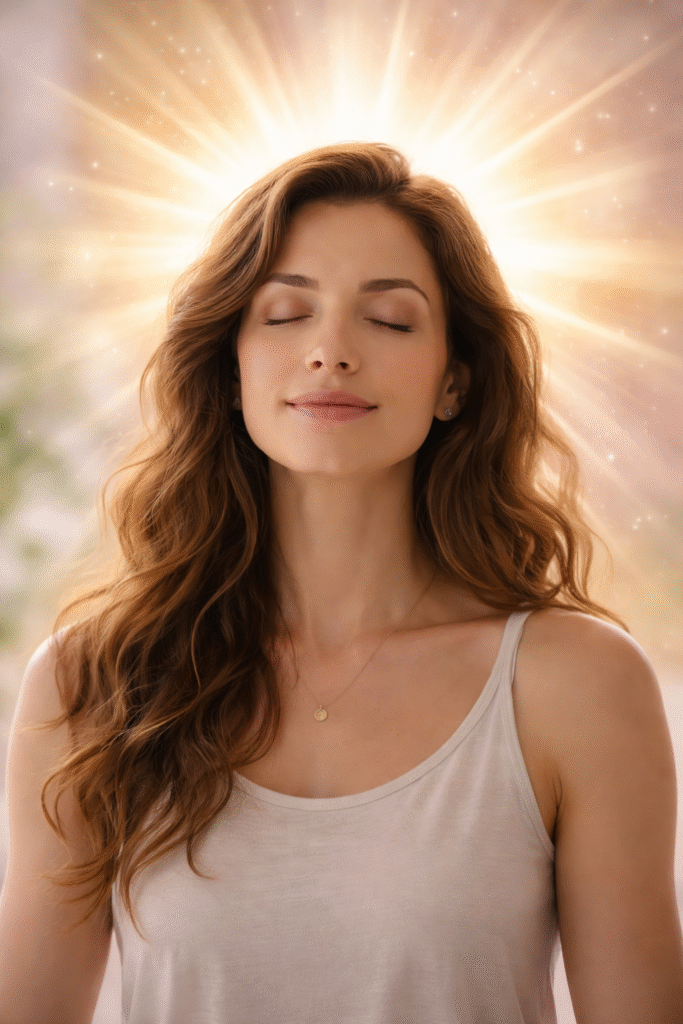 Reprogramação mental para vida mais leve - pessoa em estado de paz e transformação interior