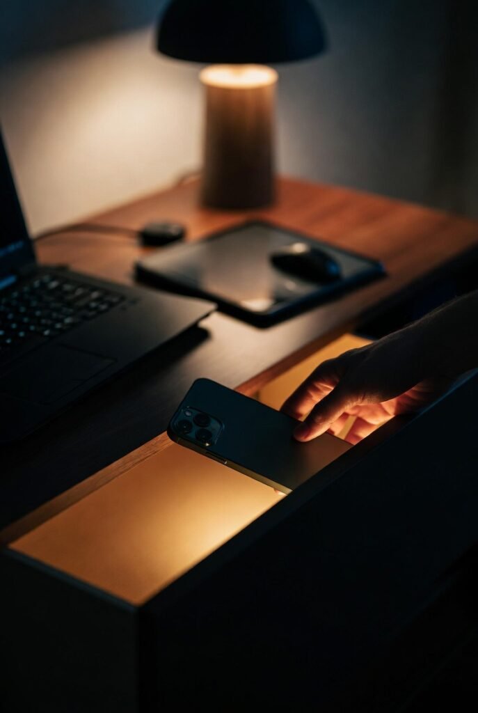 Desconexão digital antes de dormir - primeiro passo do ritual de descompressão