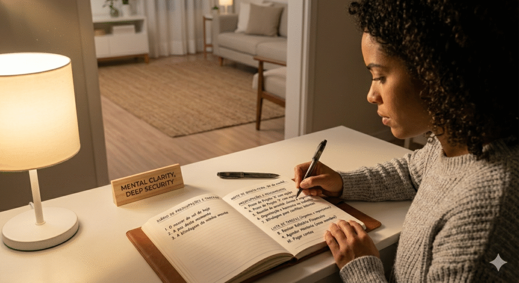 Diário de preocupações - técnica para controlar ansiedade noturna antes de dormir