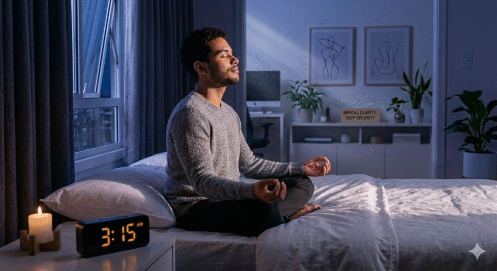 Meditação antes de dormir - prática de quietude no ritual de descompressão