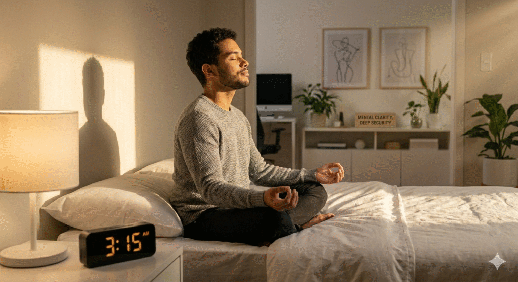 Meditação antes de dormir para ansiedade noturna - técnica de relaxamento mental